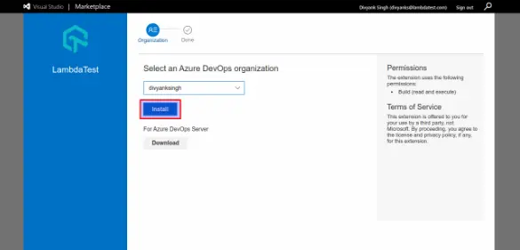 Azure DevOps on Extension