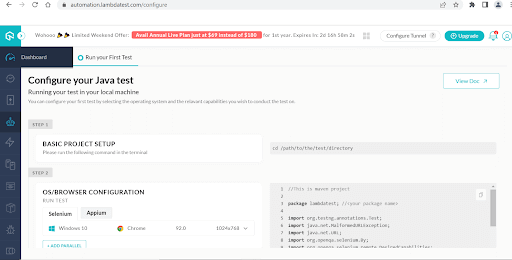 Step 3 Java selected