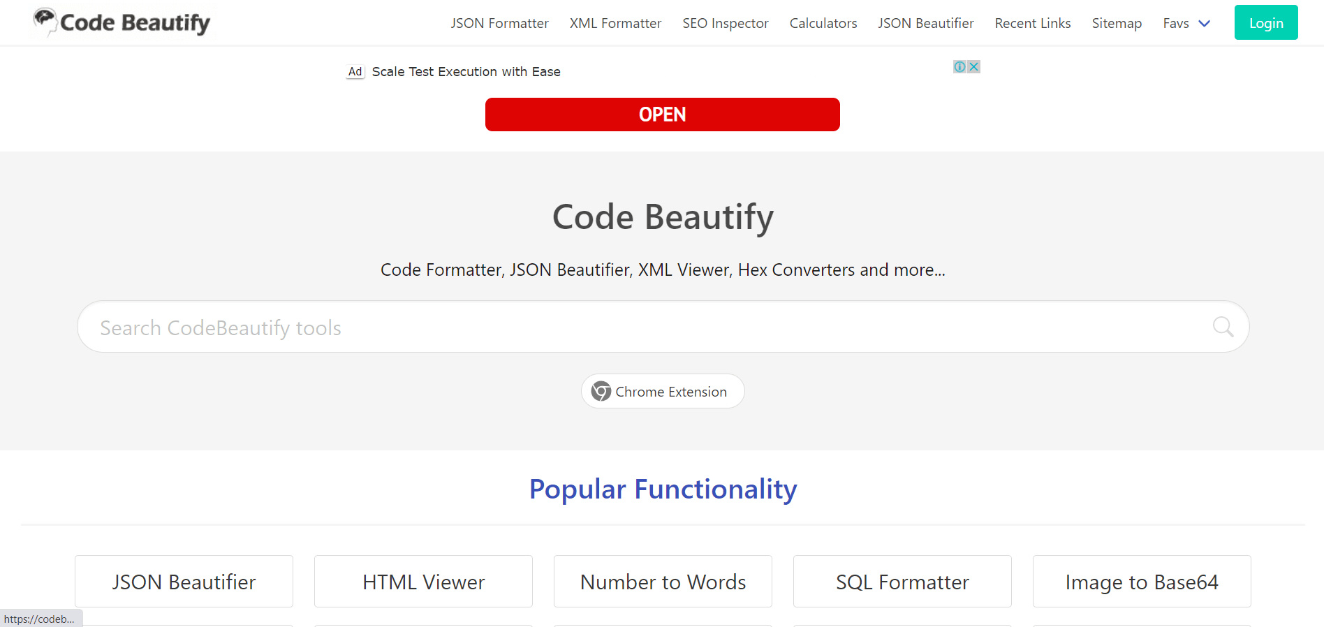 CodeBeautify  free tool