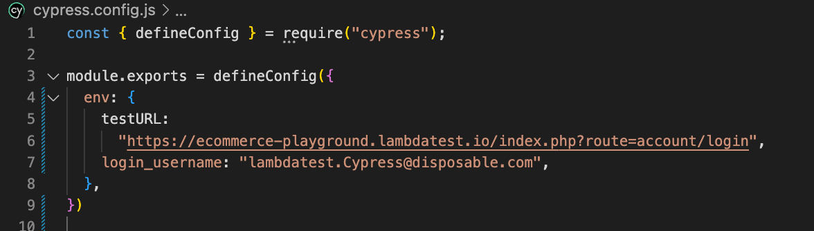 cypress config