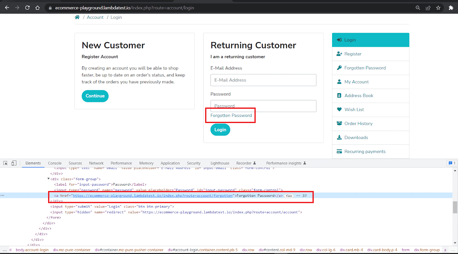 Forgotten Password pages account py