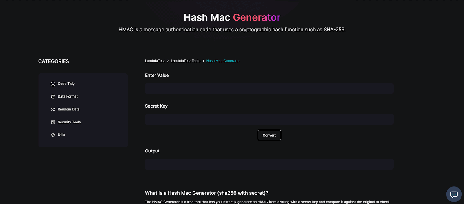 Hash Mac Generator