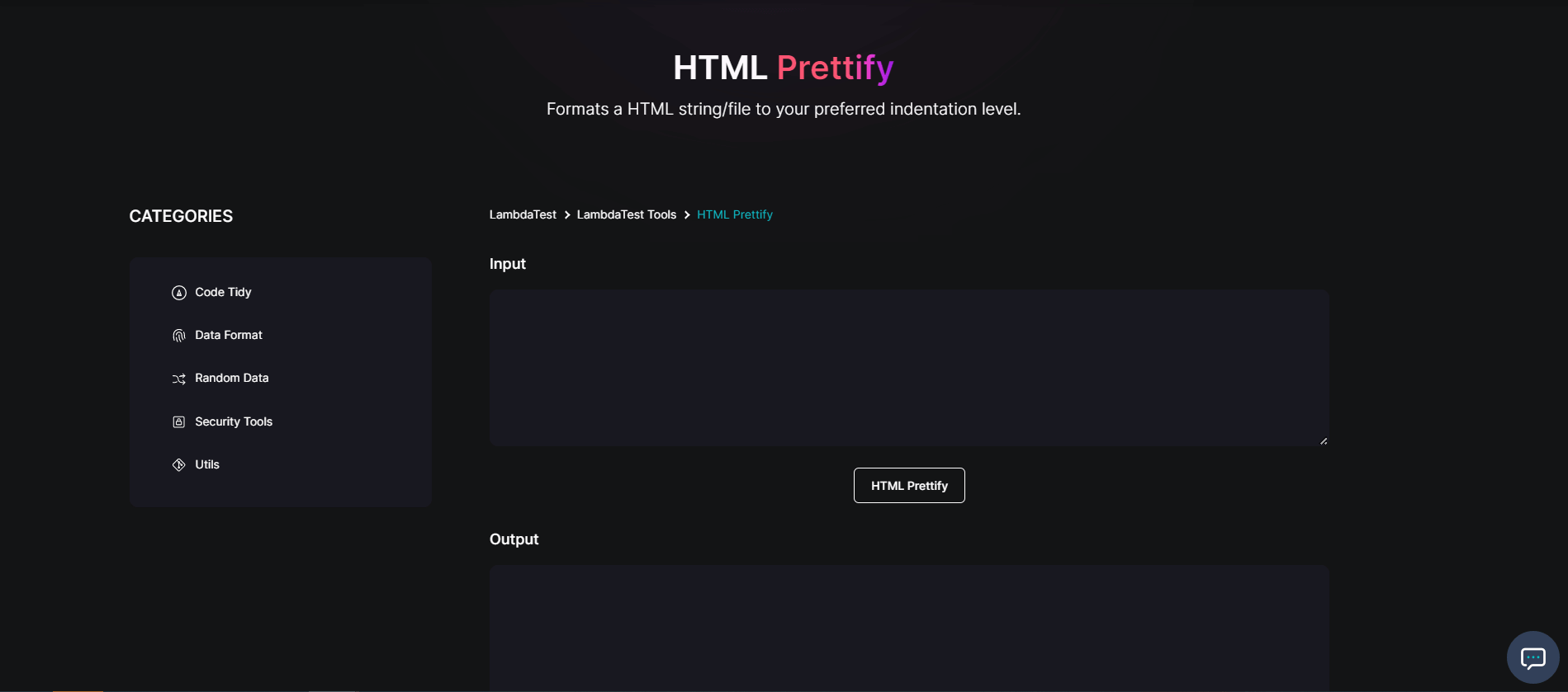 HTML Prettify free tool