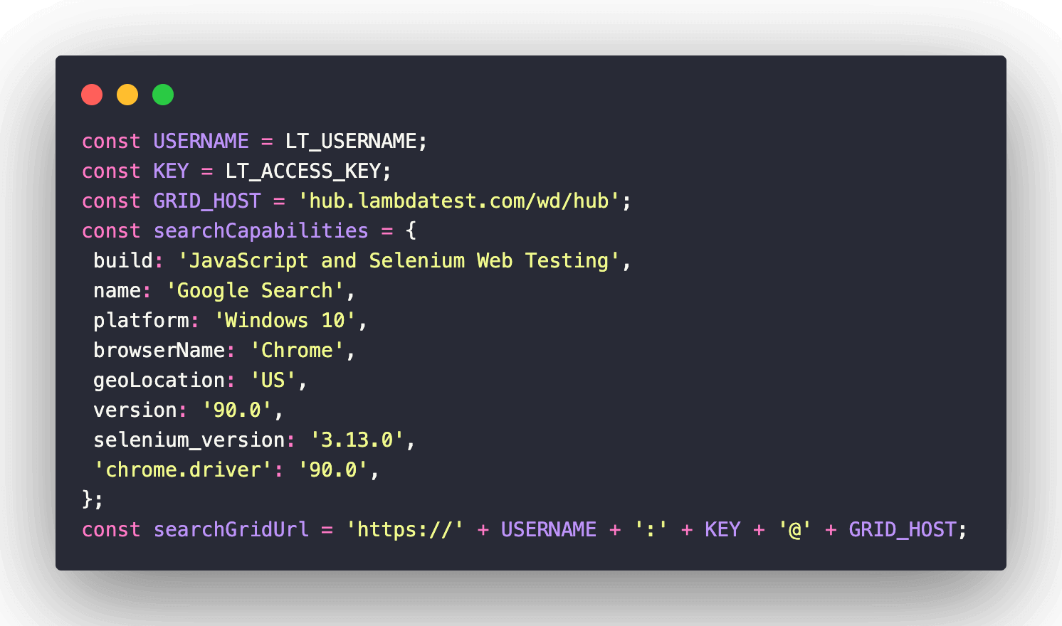 javascript and selenium web testing