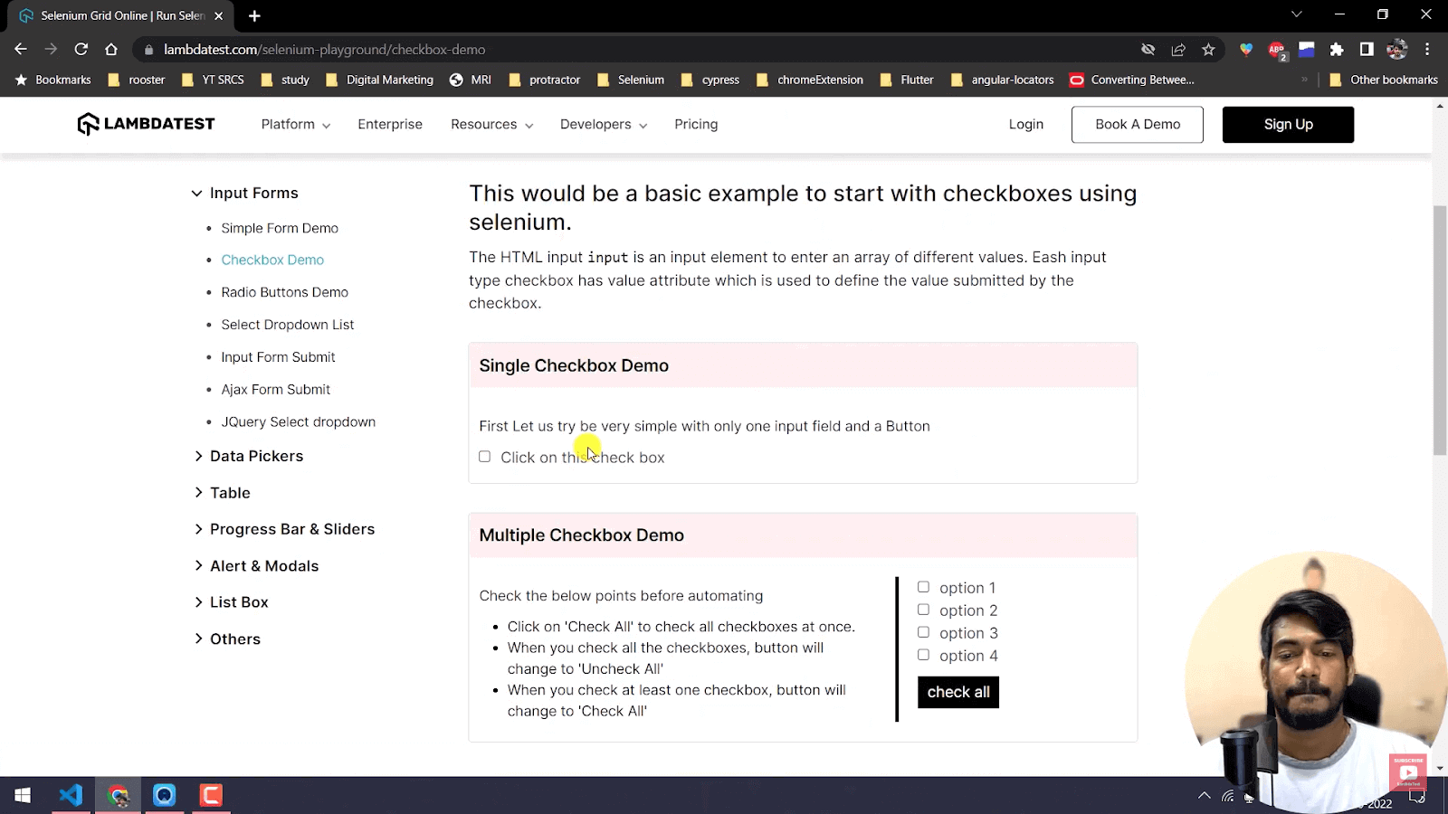 lambdaTest selenium playground