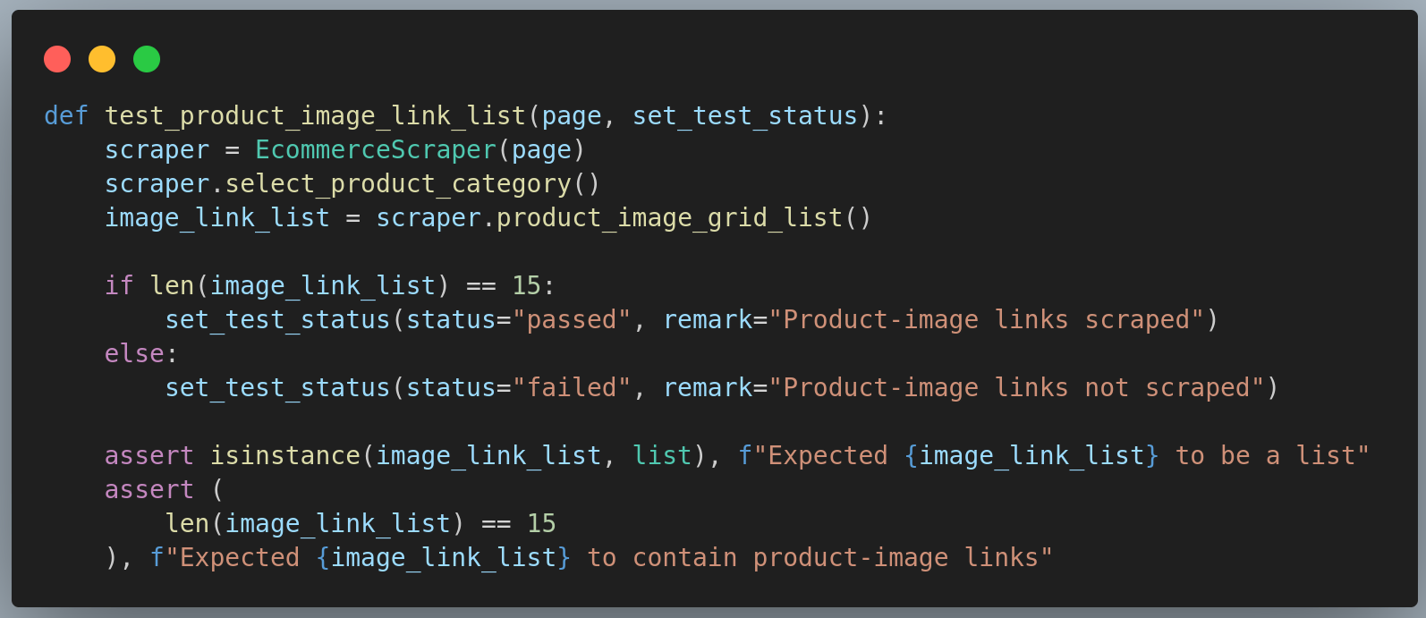 Assert that image_link_list has 15 items (links) in it