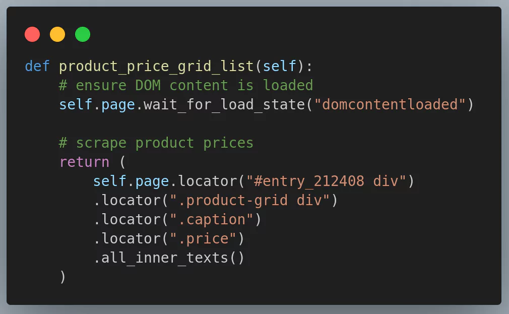  chained self.page.locator() method