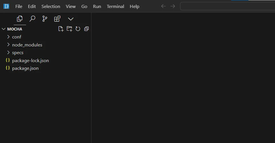 Create two folders called Conf and Specs in the Mocha project folder