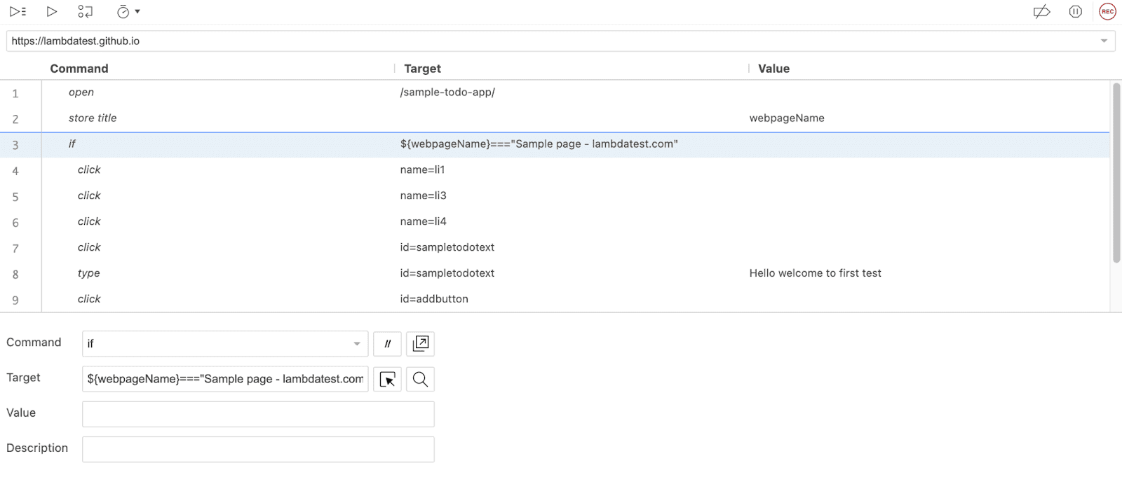 Creating If block with the condition