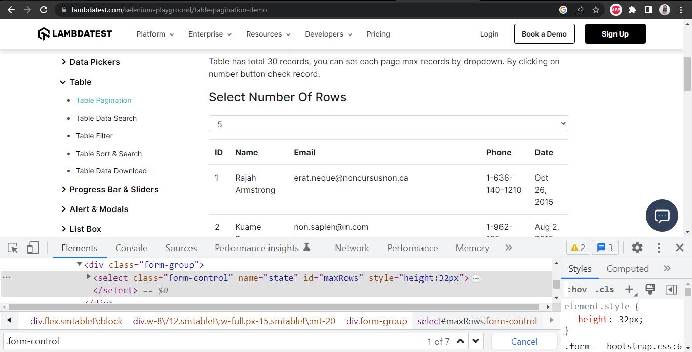 css-table-navigation