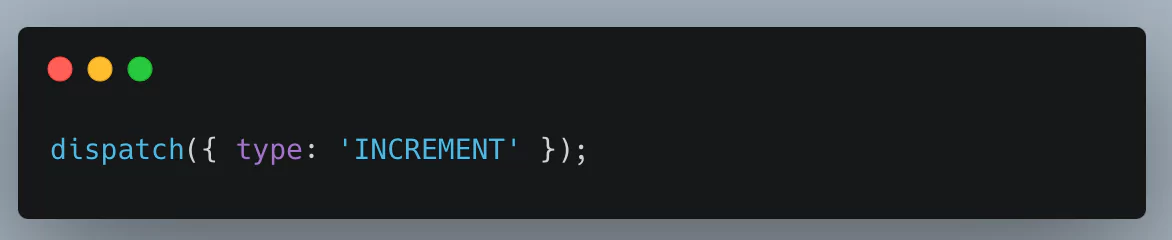 dispatch function with an action to update the state