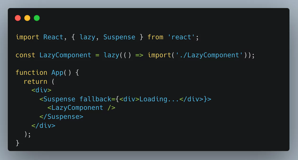 Example of how to use React.lazy