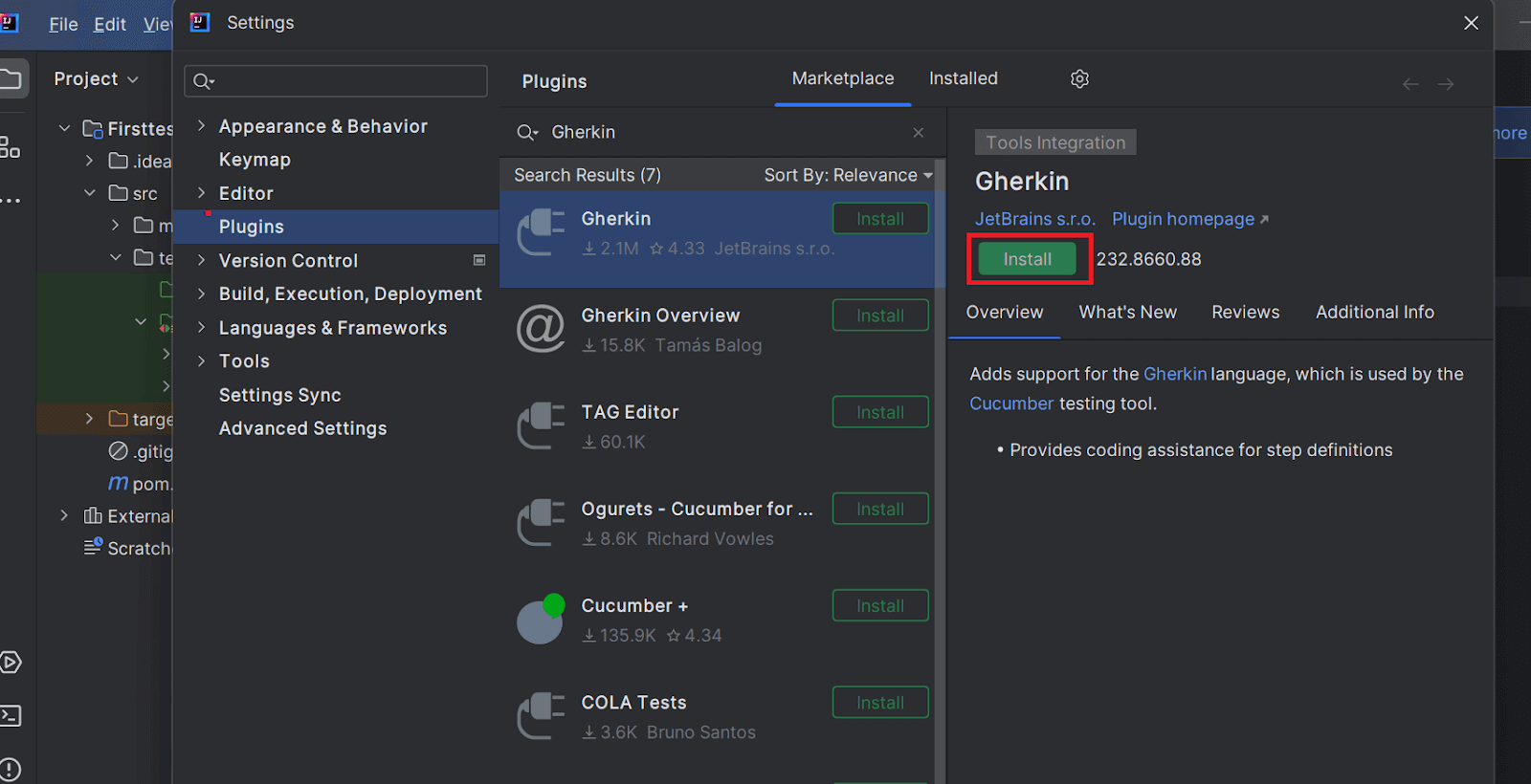 gherkin-plugin-in-the-search-results-and-install