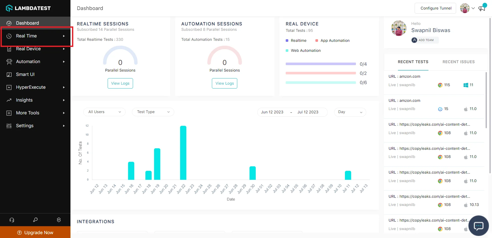 GUI Testing Real-time Testing