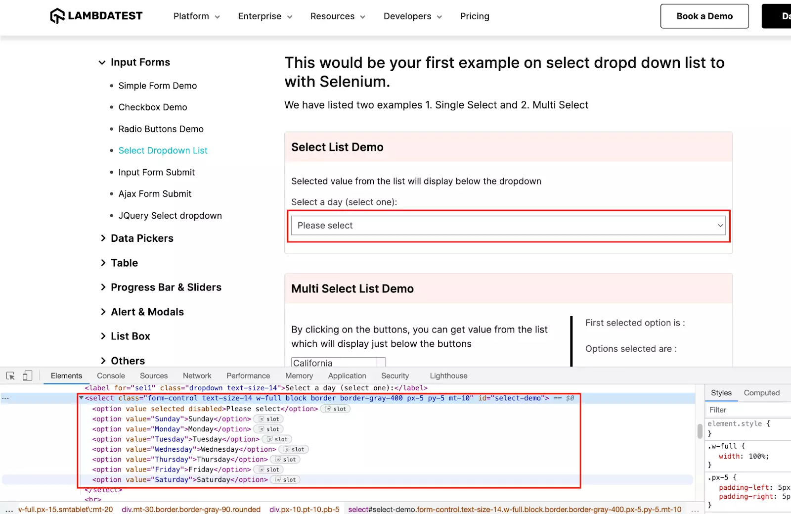 Handling Dropdowns in Selenium Python