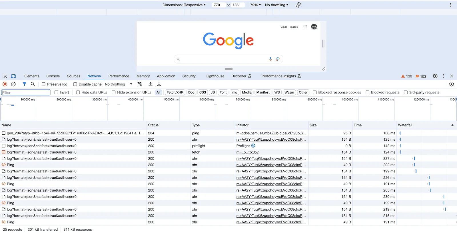 Illustration depicting network requests between server and browser components