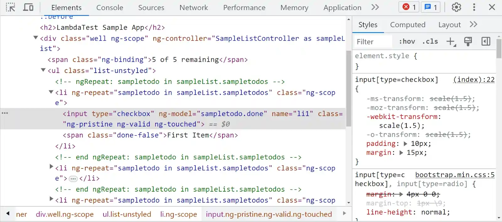 into the input field with the id