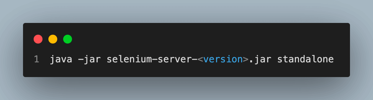 java jar selenium server version jar standalone