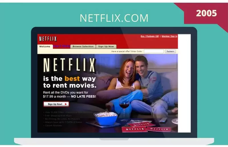 Netflix’s sign-up page looked like this in 2005