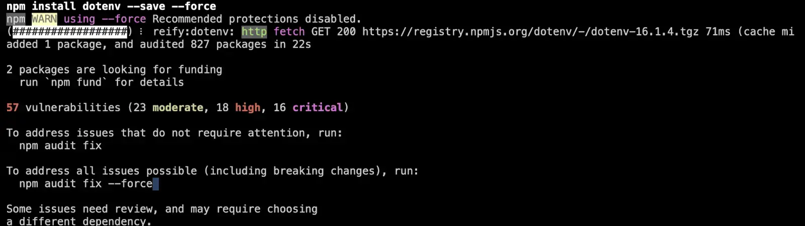 package for reading env values on runtime using