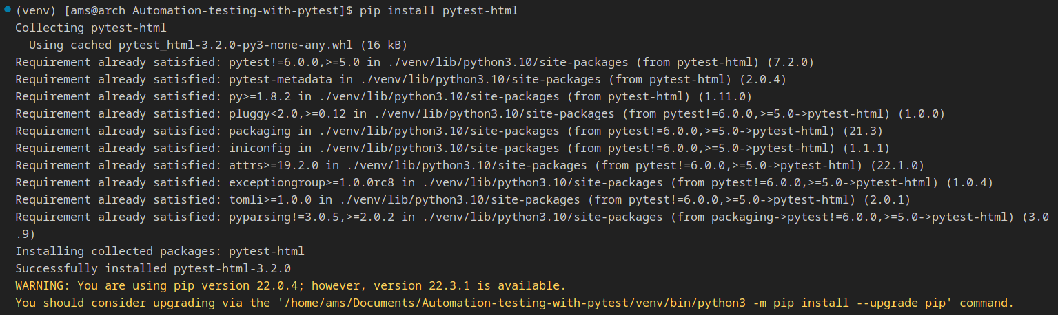 pip-install-pytesthtml