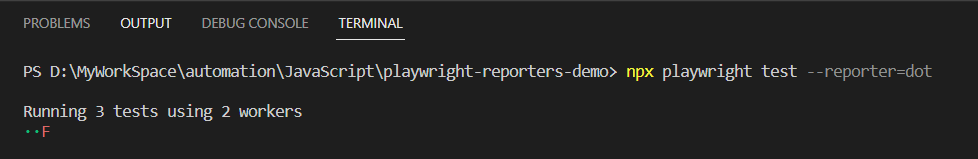 Playwright Reporting npx playwright test --config=playwright.dot.config.js