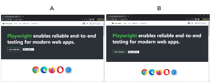 Playwright Visual Regression Testing A and B