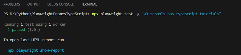 Run the command npx playwright test