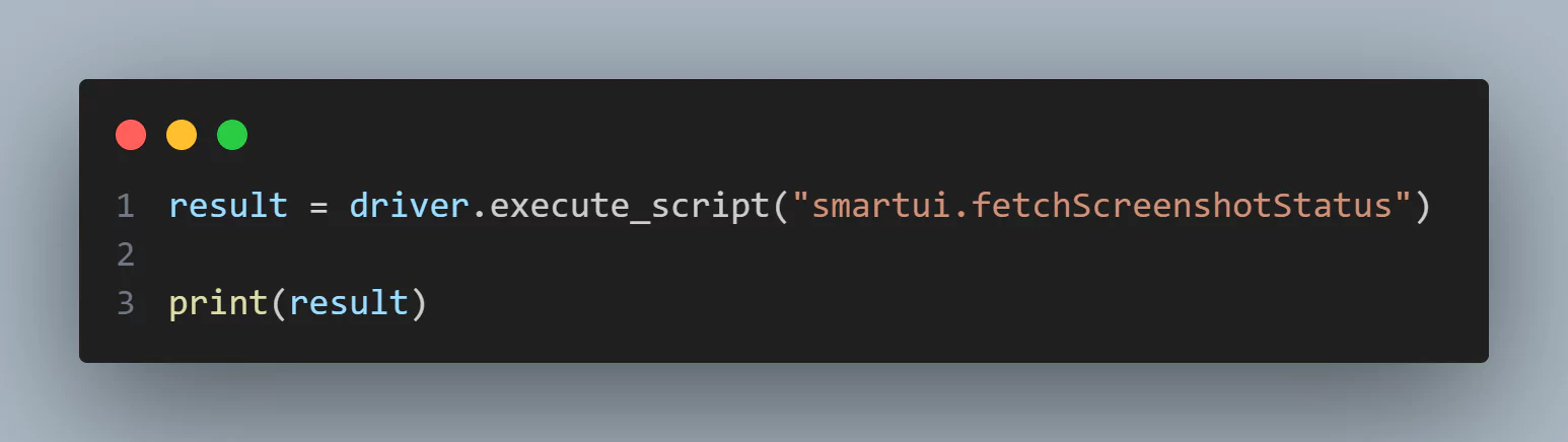 script fetches and prints the screenshot status