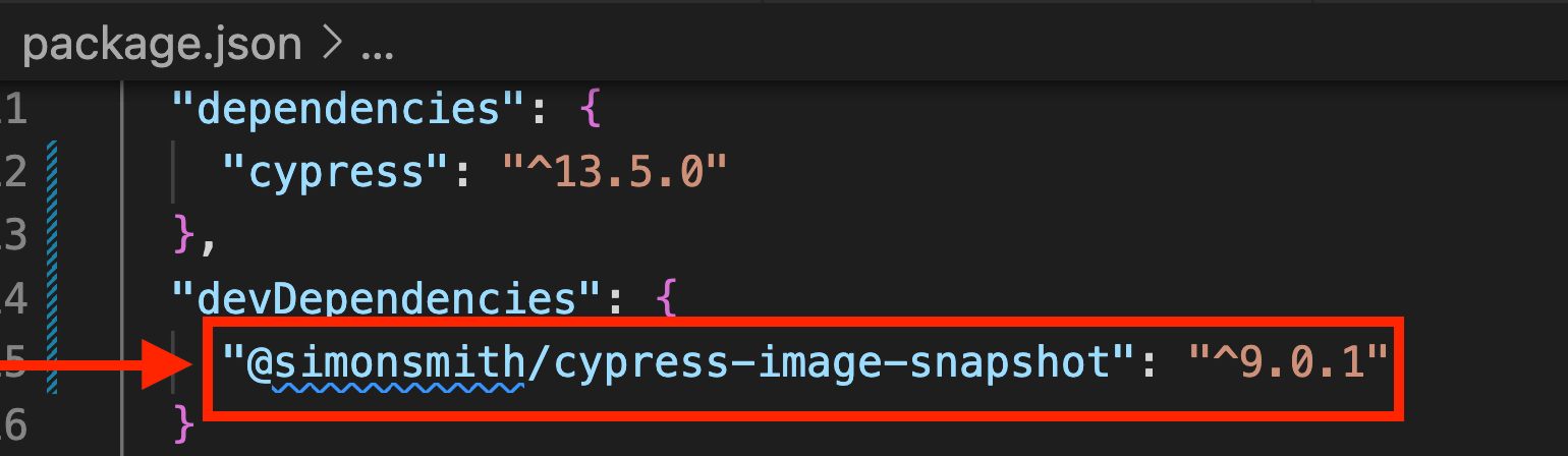 see a dependency added in package.json, as shown