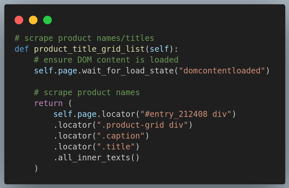  self.page.locator() method combined