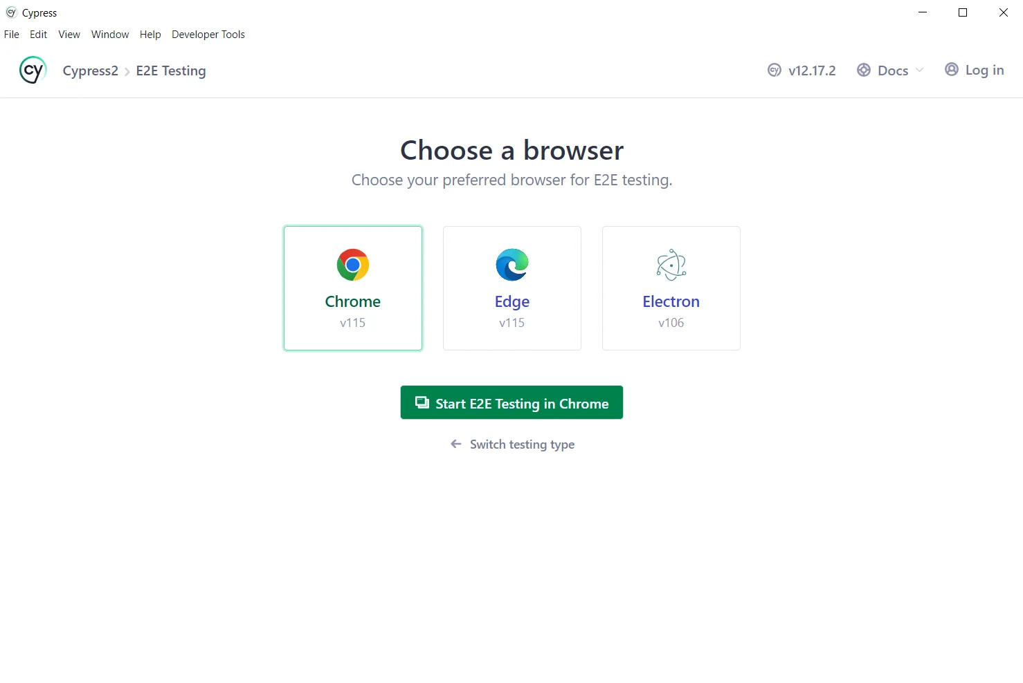 start-e2e-testing-in-chrome-button