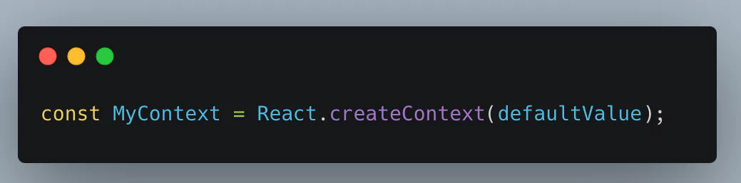 use the React.createContext method