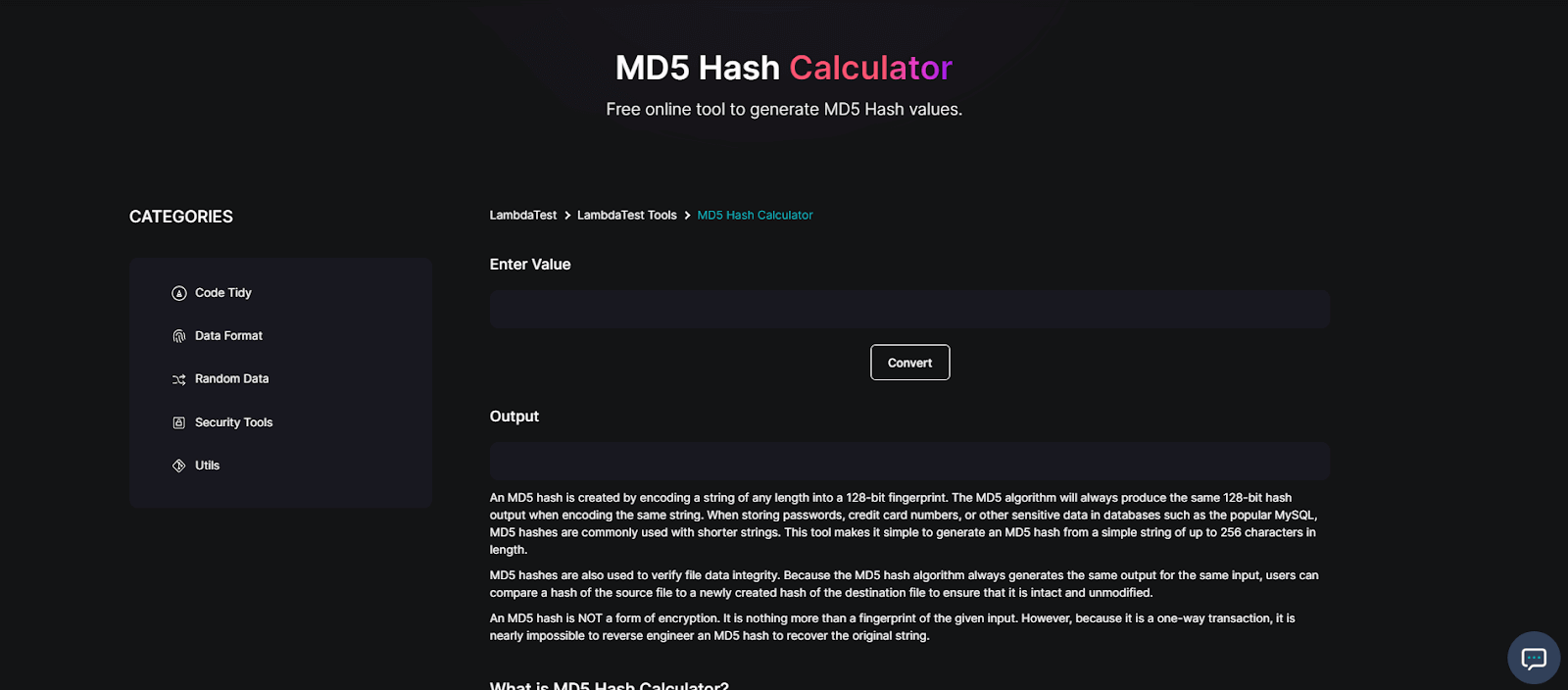 MD5 Hash Calculator