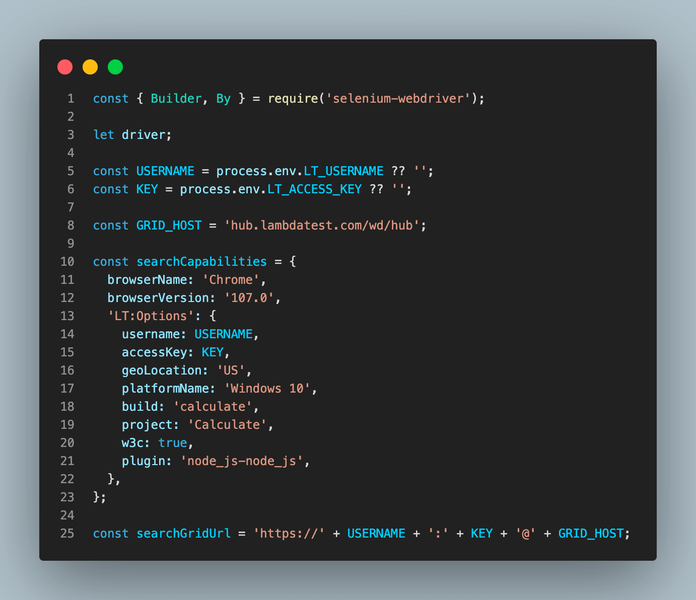 Data driven testing framework