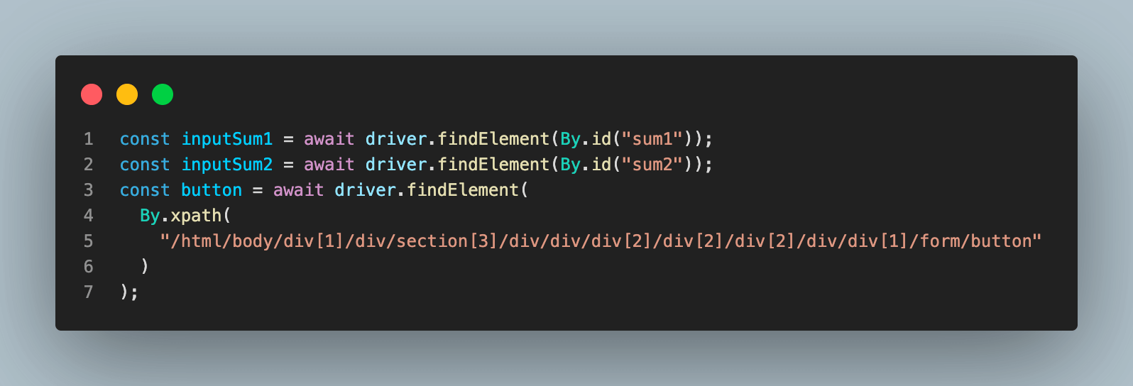 NodeJS Unit Testing findElement