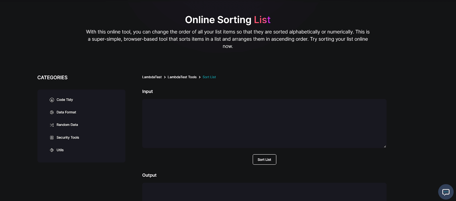 Online Sorting List