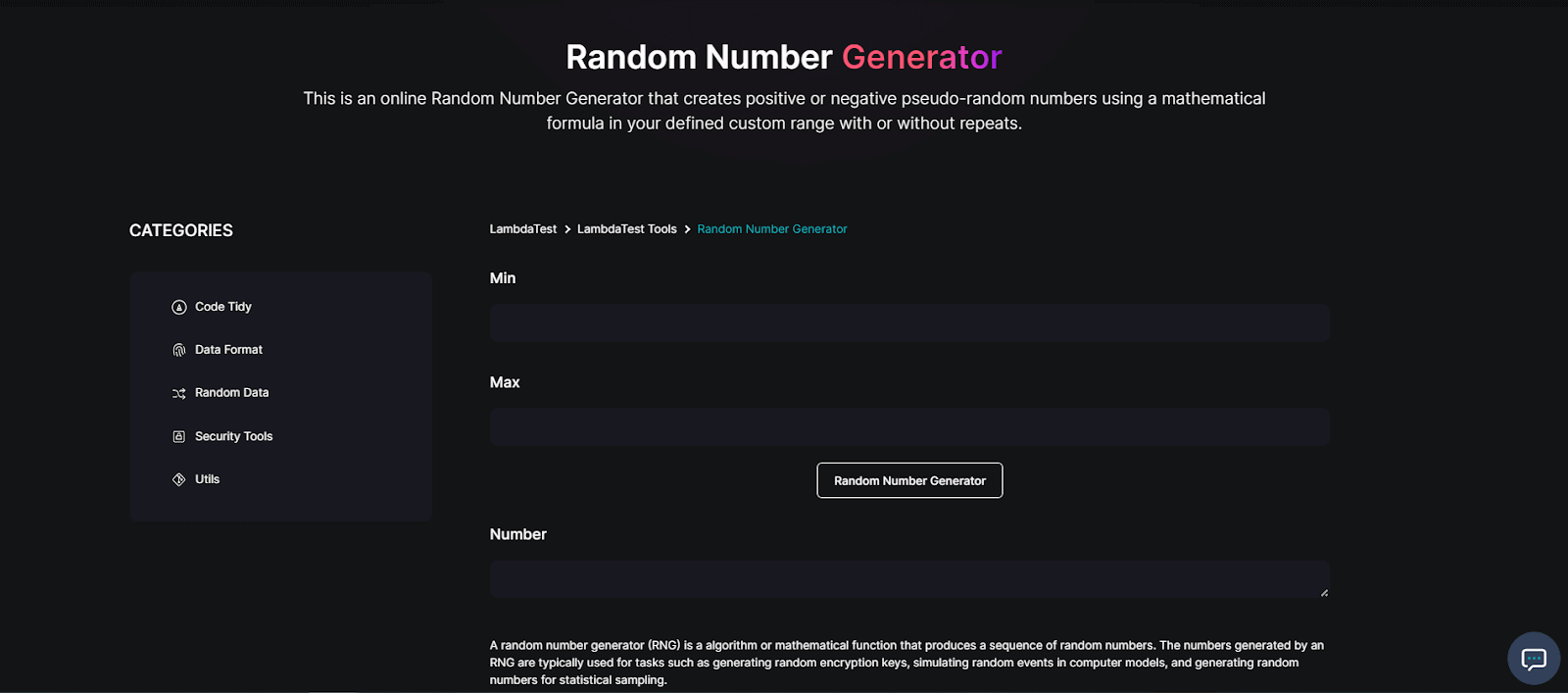 Random Number Generator