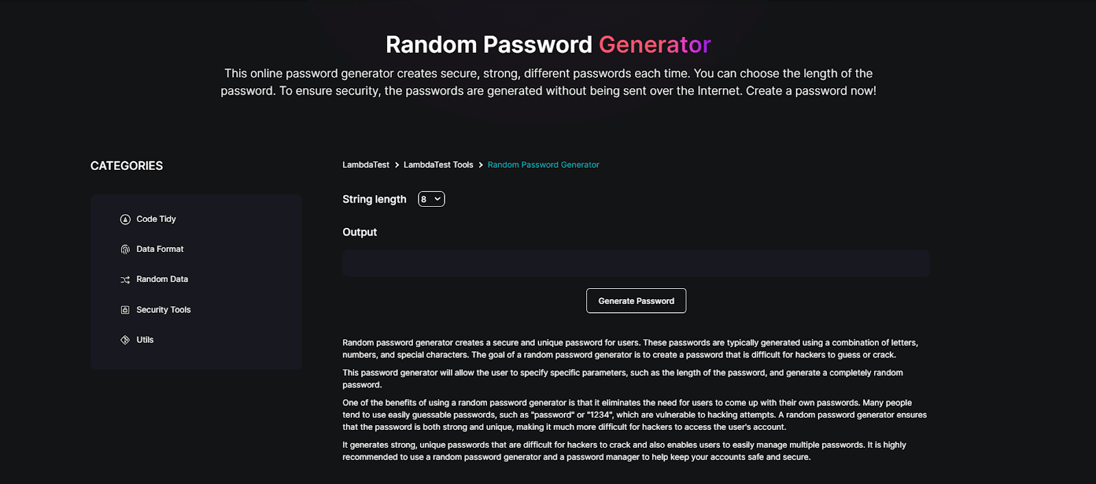 Random Password Generator