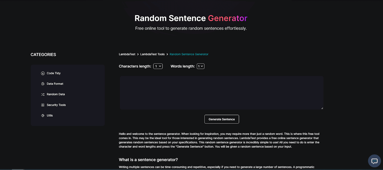 Random Sentence Generator