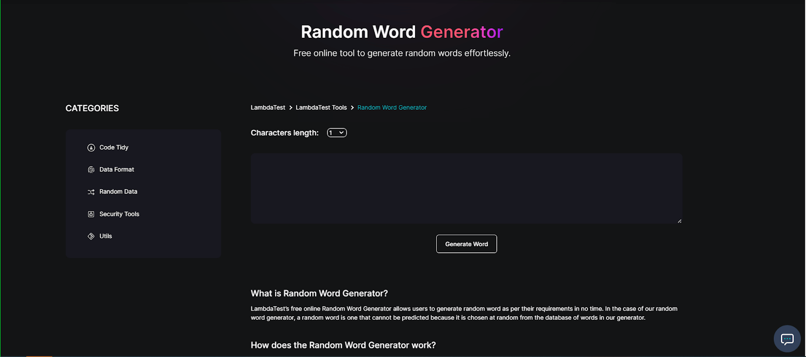 Random Word Generator