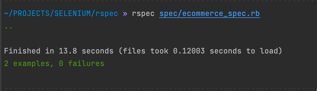 rspec-selenium-test-execution