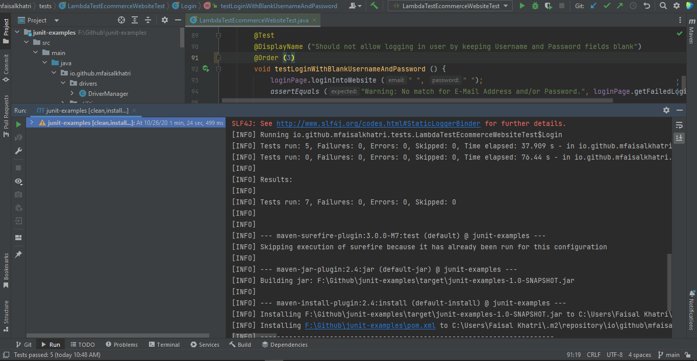 screenshot from intellij