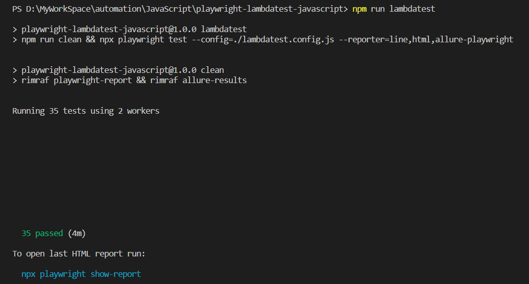 Terminal Results