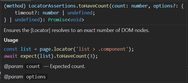 tohavecount-parameters