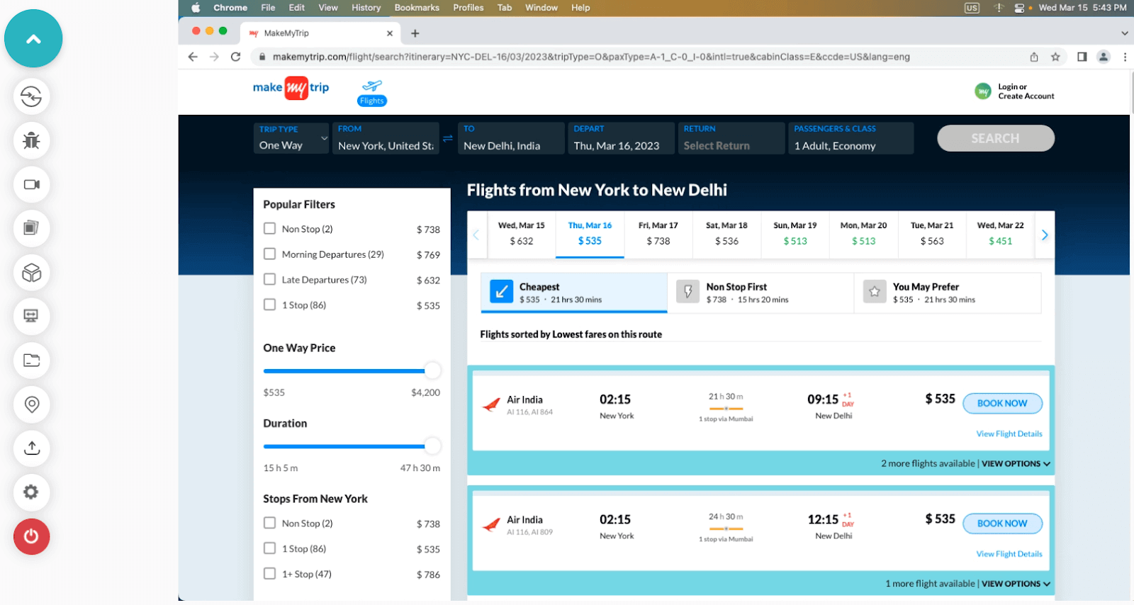 travel-testing-filter-functionality