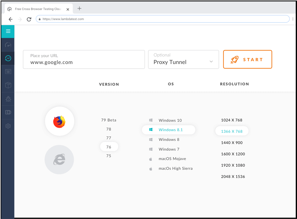 Real Time Testing on Firefox 82