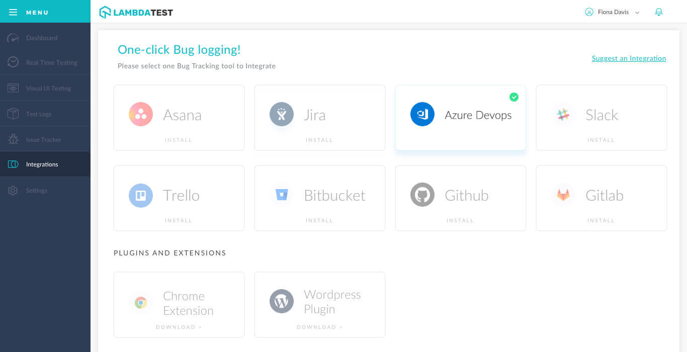 LambdaTest VSTS integration