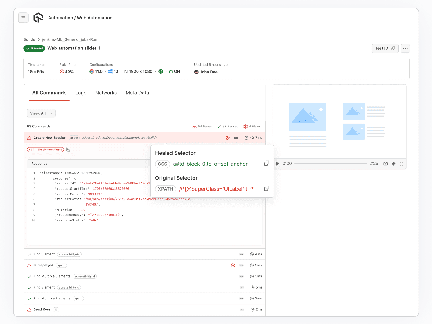 LambdaTest Auto-Healing