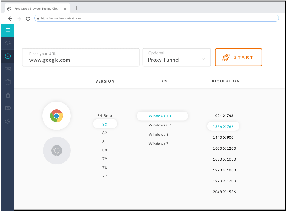 Chrome 73 Browser Testing Online